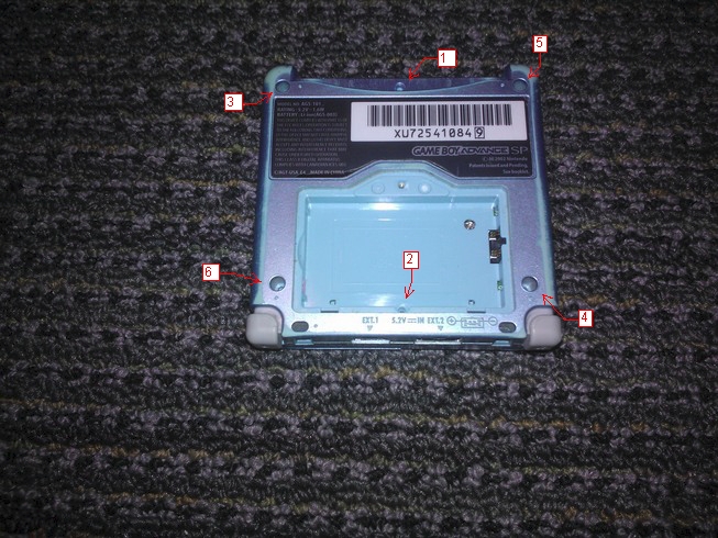 With the cartridge port facing away from you, first replace the top
				middle screw, then the bottom middle, top left, bottom right, top right, and finally bottom left
